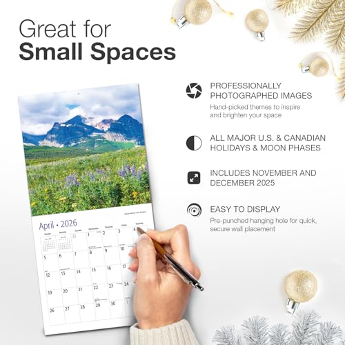 Image of RED EMBER Untamed & Beautiful National Parks 2026 Mini Wall Calendar 12 Month | 7 inch x 14 inch Open | Thick & Sturdy Paper | Holiday Gift | Nature Calendar 2026