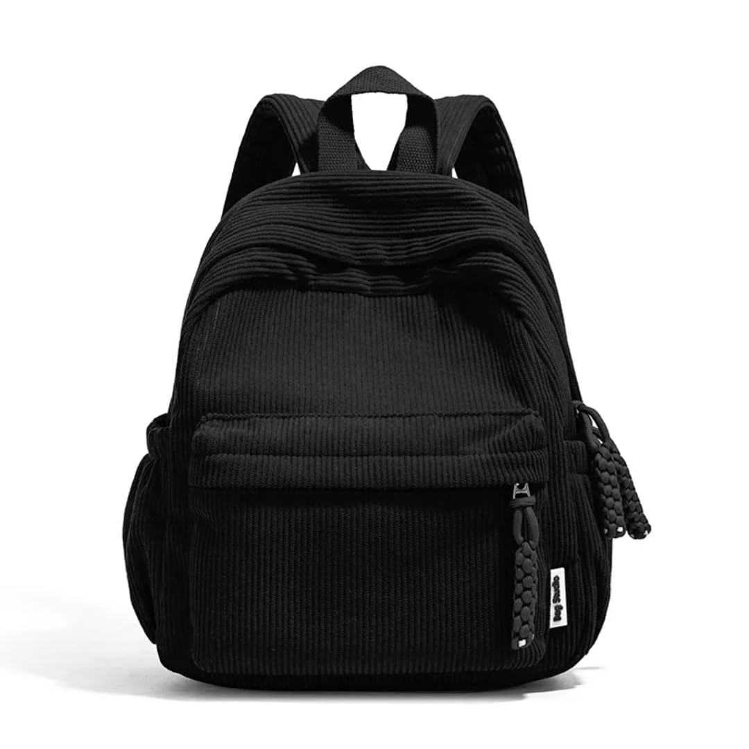 Schultasche Damen-Rucksack Freizeit Einfacher Multifunktionaler Reise-Einkauf Groß-Kapazität Cord Damen Kleiner Rucksack