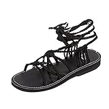 OHQ Sandalias Romanas De Playa con Trenzas Cruzadas para Mujer Sandalias Zapatillas De Verano Zapatillas Moda Zapatillas De Playa Zapatillas Zapatos para Mujeres Cómodo Y Elegante (39, Negro#2)