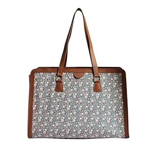TEAL BY CHUMBAK Women’s Office Tote Bag | Stylish Tote for 13.5-inch Laptop | Professional Printed Canvas Tote Bag