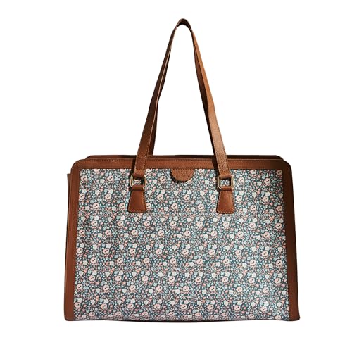 TEAL-BY-CHUMBAK-Womens-Office-Tote-Bag-Stylish-Tote-for-135-inch-Laptop-Professional-Printed-Canvas-Tote-Bag