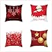 Dekoracyjna poszewka na poduszkę 55 x 55 cm, zestaw 4 poszewek na poduszki w kolorze czerwonym złotym, na sofę, do salonu, sypialni, nowoczesna poszewka na poduszkę, do ogrodu, na zewnątrz, na sofę, poduszki ozdobne