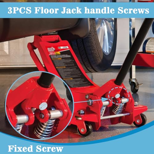 Image of 3Pcs Horizontal Floor Jack Parts Pressure Rod Fixed Screw for Hydraulic Top Handle, Stainless Steel Jack Rod Extension Screws Accessories for Car Floor Jacks