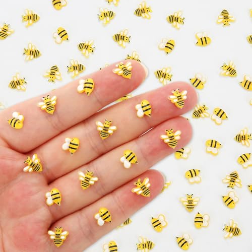300 Pcs Mini Resin Bees Decor for Crafts Cute Tiny Bee Animals Figurines for Miniatures Dollhouse Fairy Garden Micro Landscaping Home Decorations Halloween Christmas Party Gifts