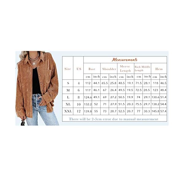 MIHOLL-Women-Corduroy-Long-Sleeve-Button-Down-Collared-Shirt-Jacket-Tops MIHOLL Womens Corduroy Button Down Shirts Casual Long Sleeve Jacket Oversized Boyfriend Blouses Tops with Pockets