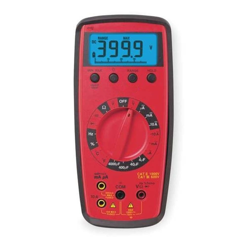 Digital Multimeter, 1,000 V Max DC, 400 V Max AC, TRMS, 3,999 Instrument Counts, LCD, Mfr: 34XR-A-A