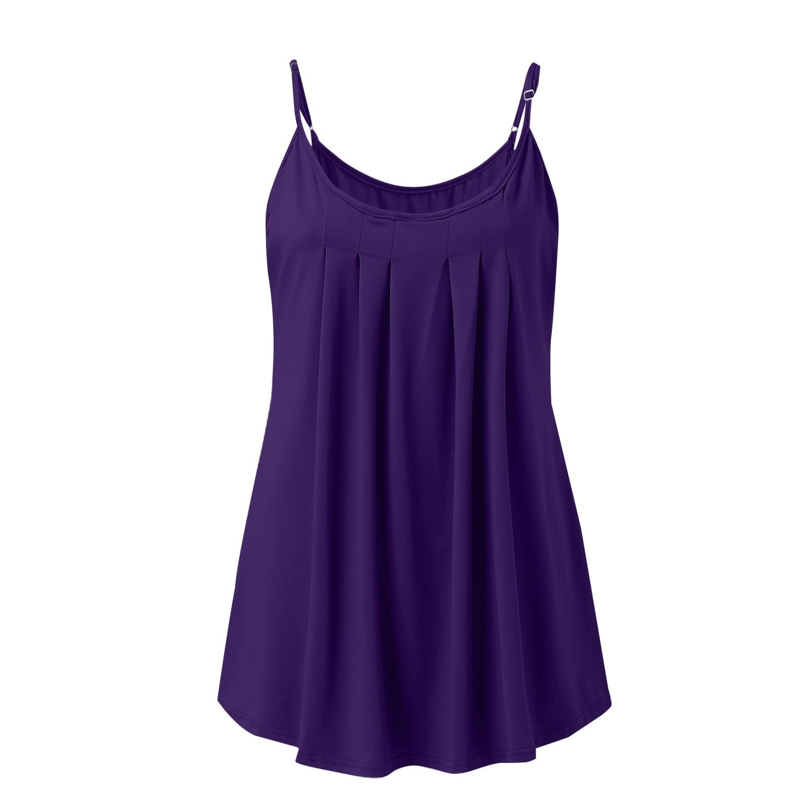 Generico Confezione da 2 Canottiera Donna Spalline Sottili Girocollo vestibilità Larga Tops Estivo Senza Maniche Taglie Forti Canotta Elegante Casual Blusa Leggera Comoda Tinta Unita