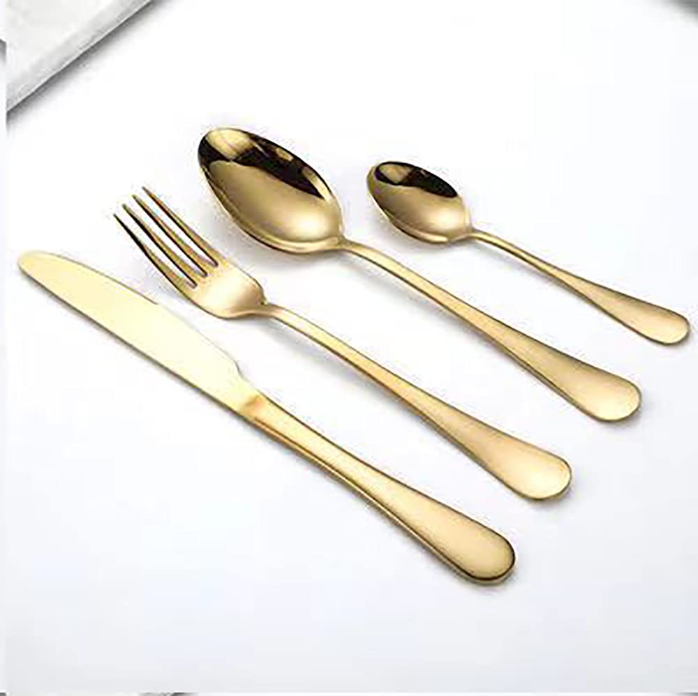 8-teiliges Gold-Edelstahl-Geschirr, Exquisites Spiegelpoliertes Besteck-Set, Kann Für Spülmaschinen Verwendet Werden, Home Kitchen Gifts