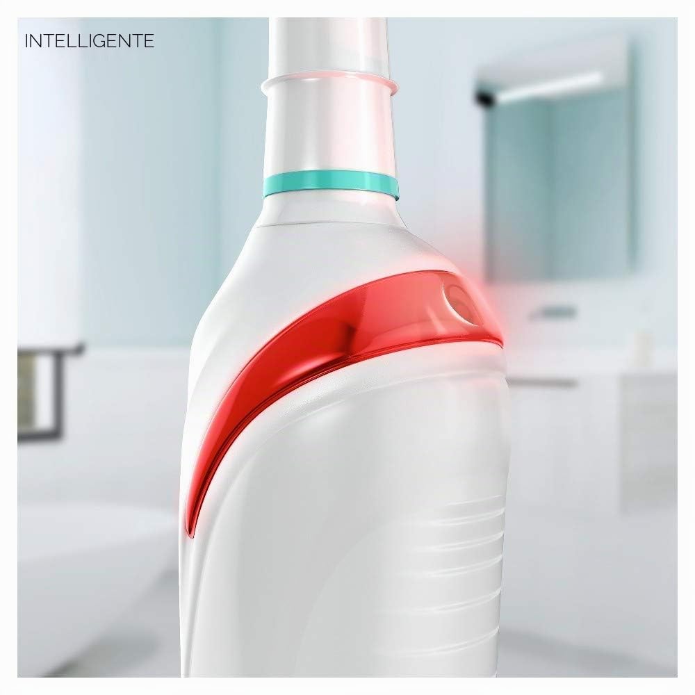 Oral-B SmartSeries 5 5950 CrossAction Spazzolino Elettrico Ricaricabile con 2 Manici con Connettività, 1 Rosa e 1 Bianco, 2 Testine di Ricambio, 1 Custodia da Viaggio e 5 Modalità