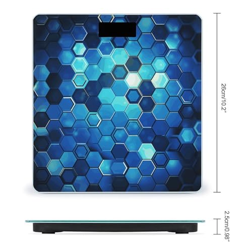 Báscula Digital Azul Hexágono para Baño 10.2" miniatura 2