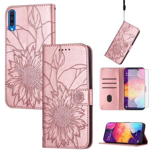Coque Samsung Galaxy A50 portefeuille cuir avec film protection écran Asuwish