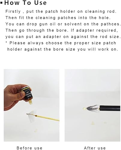 Miniatura 5 de Pistola de limpieza de punta ranurada/soporte de parche para parches Latón 6-PC Pack con 2 adaptadores de latón
