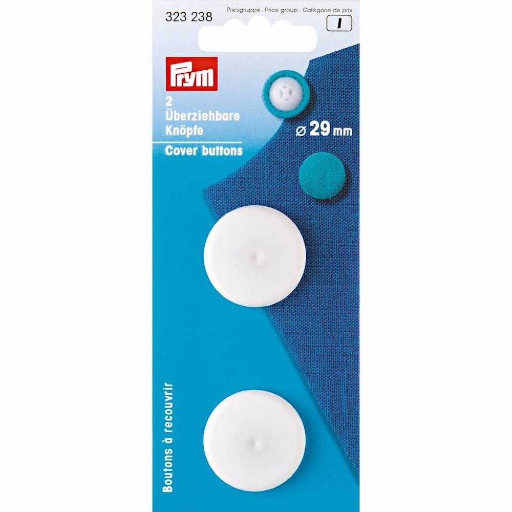 Prym White - Plastic (29Mm) Cover Buttons - 1 Unit