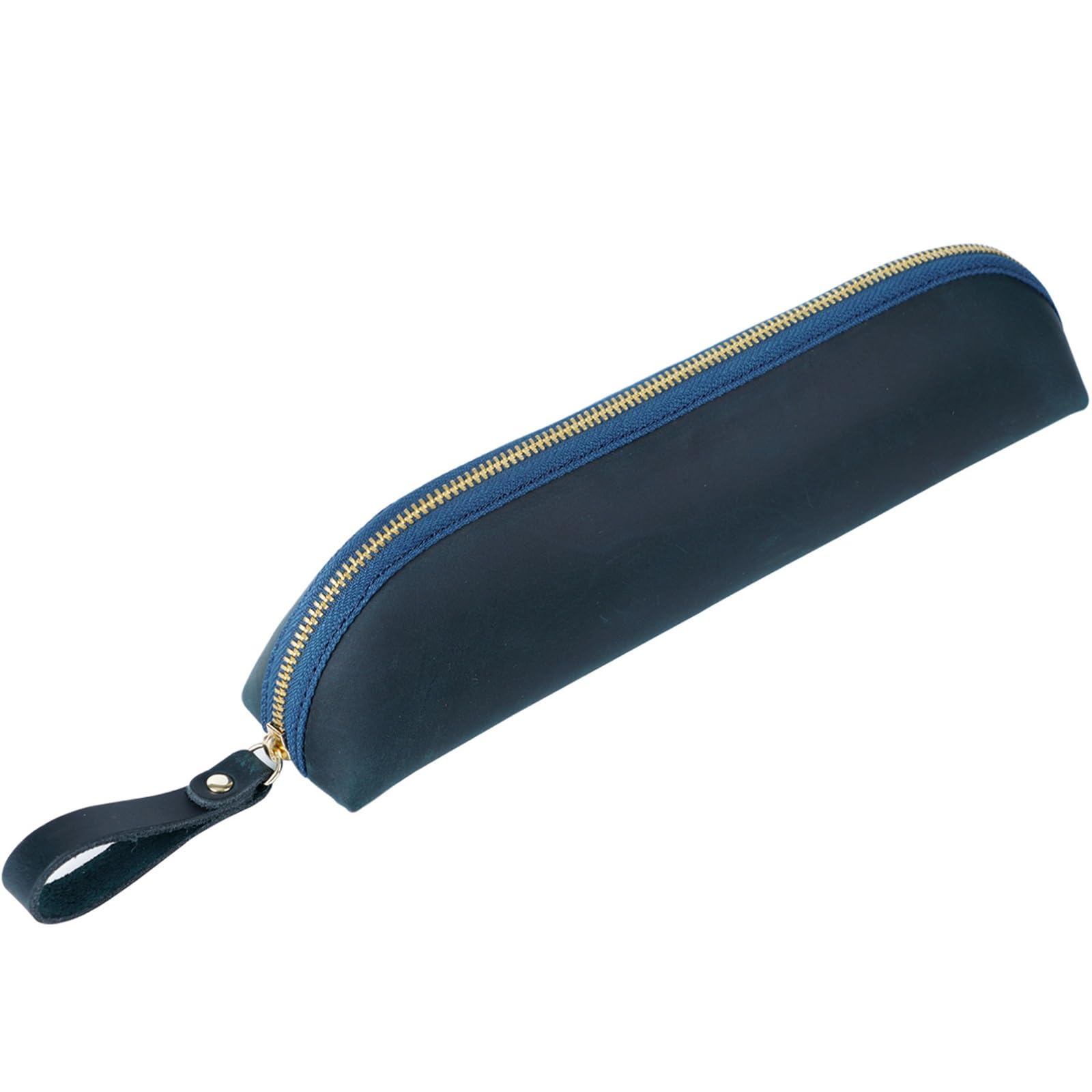 DUMRALBQE Wooden Jewelry Box Pen Bag Case Leather Pencil Fountain Protective Cover for Storage and Organization(Blue)