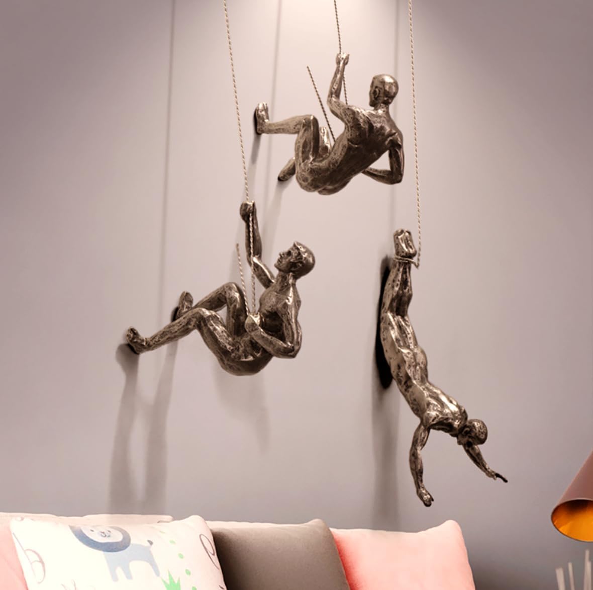 MODIRNATION 'The Alpinist' Modern Hanging Wall Figurine, Retro Stylish Resin Statue for Home and Office Decor, Nordic Art/Wall Sculpture (Diving Man)