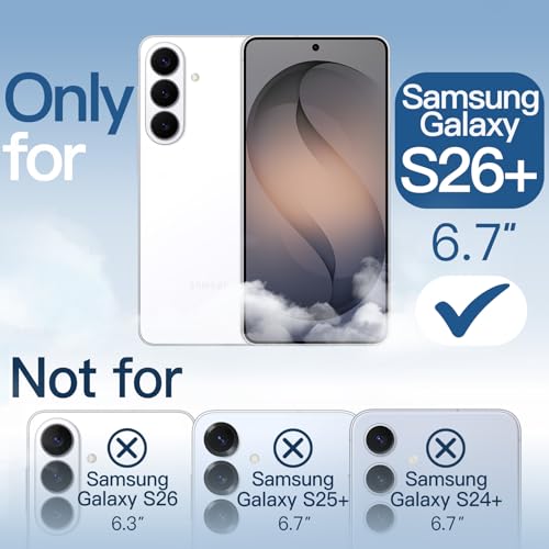 Image of JETech Cover Case for Samsung Galaxy S26 Plus, Camera Lens Full Protection, Non-Yellowing Shockproof Bumper Phone Cover, Anti-Scratch Hard PC Back (Clear)