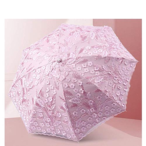 Lkyboa Umbrella- Compact Folding Travel Umbrella And Close For Windproof, Rainproof Protection Ladies Umbrella Lace Parasol Folding Umbrella Sun Shade (Color : C) #TOP2