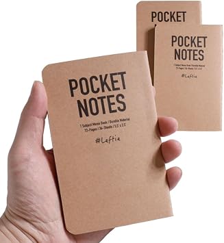 Urby Left Handed Notebooks Field Pocket Note Size, 5.5'' X 3.5'', The Lefty Stuff Series, 80GSM w. Paperback Cover, 72 Pages. 3pk: College Ruled + Dotted + Black.