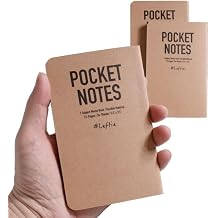 Urby Left Handed Notebooks Field Pocket Note Size, 5.5'' X 3.5'', The Lefty Stuff Series, 80GSM w. Paperback Cover, 72 Pages. 3pk College Ruled + Dotted + Black.