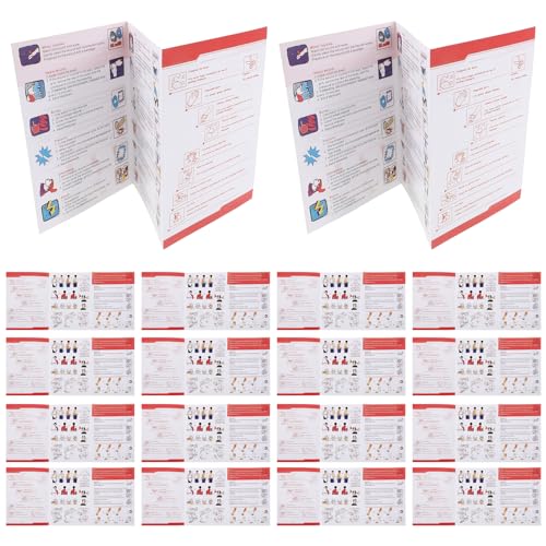 SHERCHPRY 40pcs Outdoor Survival First Aid Guide Book – Emergency Safety Instructions and Wilderness Self-rescue Handbook – Portable Survival Skills Manual for Hiking and Camping