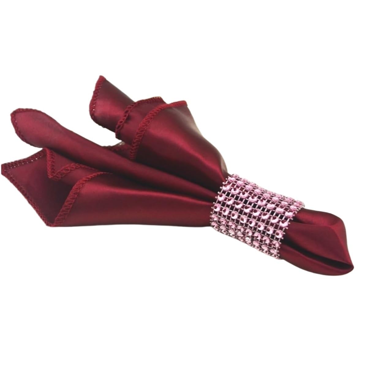 Cotton Table Napkins, Satin Cloth Table Napkins Multicolor 30x30 Cm(Burgundy)