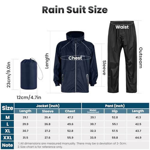 Chaqueta impermeable con capucha y pantalón estanco SOPPY con bolsa azul M 2