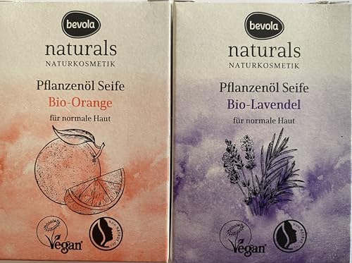 Naturalis Bio Lavendel und Orange Seife, Vegan, 2 x 100g, Ohne Silikone und Konservierungsstoffe, Made in Germany