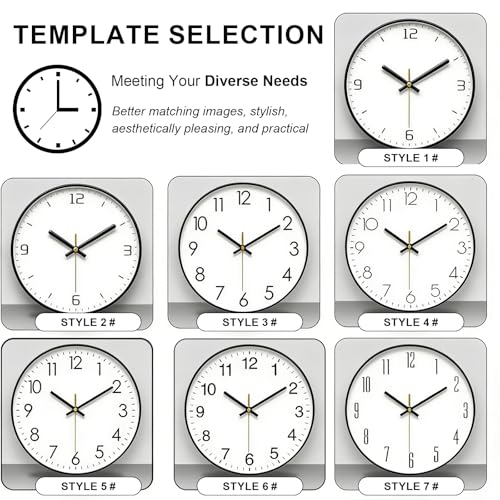 Reloj de pared personalizado silencioso, 8 pulgadas, analógico miniatura 3