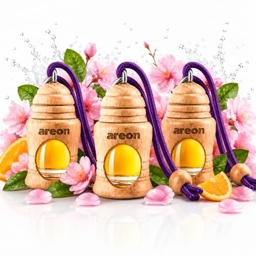 Image of AREON Fresco Premium Hanging Car Air Freshener, Spring Bouquet, Pack of 3 | Premium Wooden Hanging Car Air Freshener with an Elegant, Compact Design. Suitable for Use in Cars, Suvs, Vans, and Trucks.