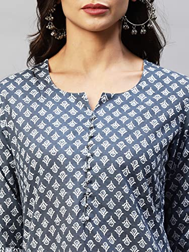 Image of ANNI DESIGNER Cotton Blend Women Kurta Pant Set