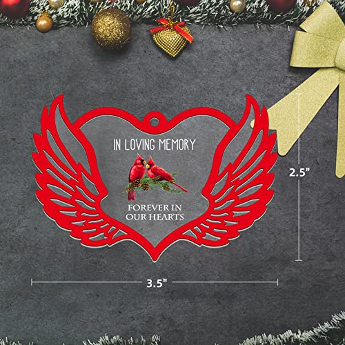 Petcee Cardinal Memorial Christmas Ornaments Forever In Our Hearts Christmas Ornaments In Loving Memory Of Loved One Ornament For Christmas Tree Loss Of Mother Father Christmas Sympathy Gifts #TOP6