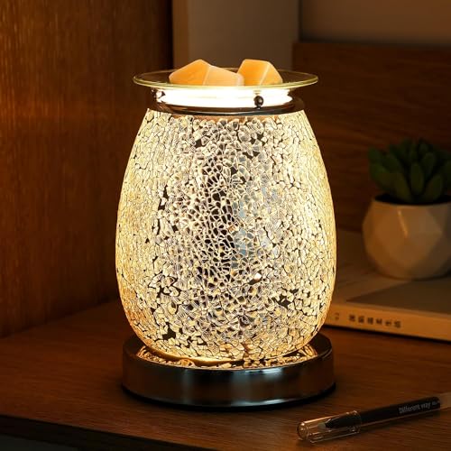 Chauffe-cire électrique Makmioo diffuseur de parfum mosaïque argent - 3