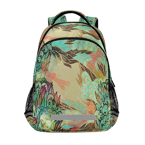 Sac à dos d'écolier vintage libellule protégez votre ordinateur de la pluie