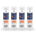 Aquaboon Whole House 1 Micron 10 x 2.5 PP Grooved Sediment Water Filter Cartridge Replacement Compatible with AP110, WHKF-GD05, CFS110, P5, 4-Pack