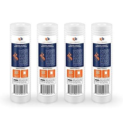 Aquaboon Whole House 1 Micron 10 x 2.5 PP Grooved Sediment Water Filter Cartridge Replacement Compatible with AP110, WHKF-GD05, CFS110, P5, 4-Pack