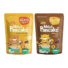 Slurrp Farm Millet Pancake Mix Banana Choco Chip & Chocolate | Wholesome Breakfast with Jowar, Oats & Foxtail Millet | No Maida, No Refined Sugar | 5.29 Oz Pack of 2