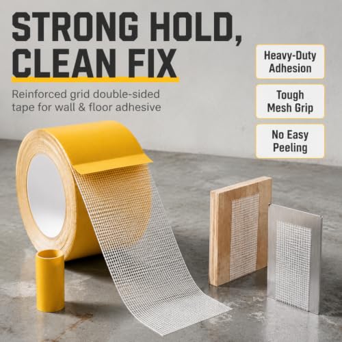 Image of Grid Double Sided Tape Heavy Duty 2Inch x 66 Feet, 2026 Upgraded Strong Adhesive Double Sided Mesh Tape, High Tack Double Sided Tape for Wall, Carpet & Floor Adhesive