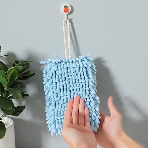 Nipogear 2 Pcs Hand Towels For Kitchen,Chenille Towel,Hand Towels For Bathroom Clearance,Ultra Soft, Highly Absorbent And Quick Drying, Machine Washable,Hand Towels With Hanging Loop (Grey,7.5X5In) #TOP2