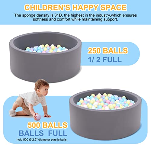 KKdema Ball Pit, Foam Ball Pit for Toddlers Kids Children, Larger Baby Ball Pit Creates a Fun and Safe Area to Play for Your Kids Children, Soft Round Designed, Easy to Install - Thumbnail 3