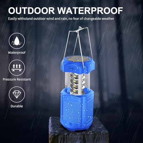 Lanterne de camping portable batterie rechargeable éclairage secours bleu - 4