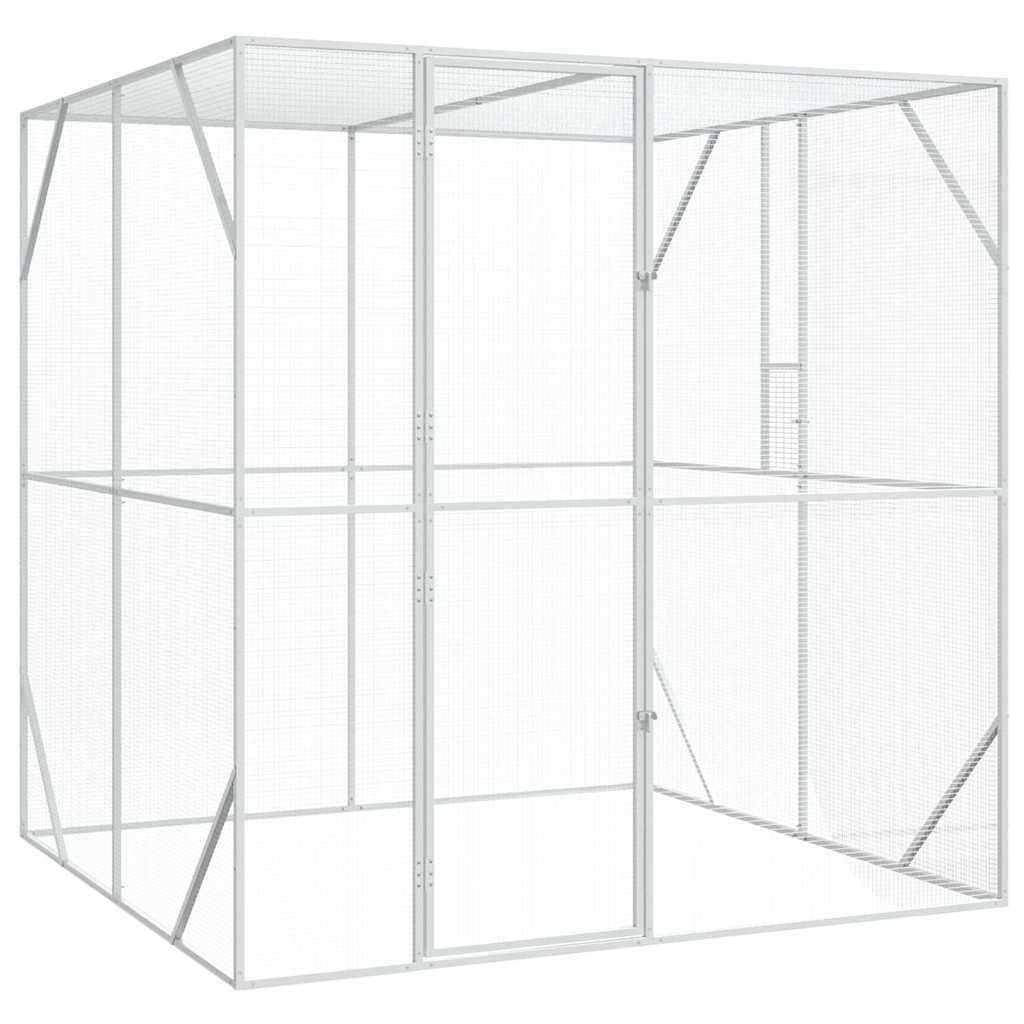 INLIFE Vogelkäfig Anthrazit 209 x 202 x 214 cm Verzinkter Stahl,Tier- & Haustierbedarf,Haustierbedarf,Vogelbedarf,Vogelkäfige & -ständer,Anthrazit,39.4 KG,4100931