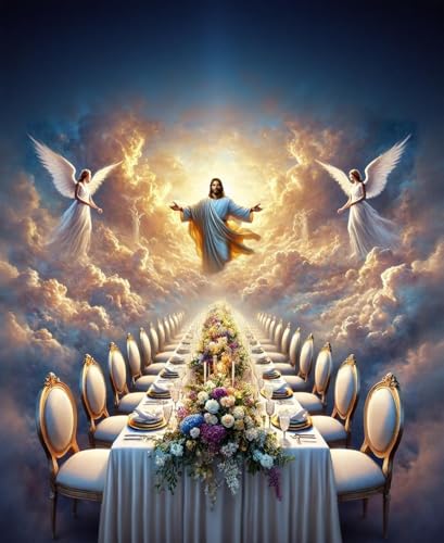 Christian Art - Heavenly Jesus said " and I will prepare a place for you at my table" Art Print size 11x14 inches P11-91957 Unframed