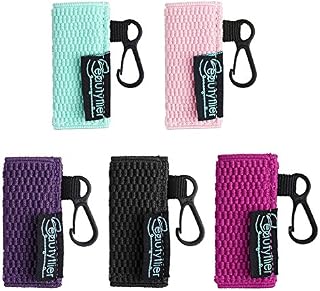 Beautyflier Clip-on Sleeve Chapstick Pouch Keychain Lipstick Holder Elastic Lip Balm Holster Travel
