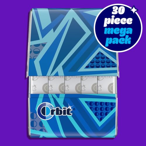 Image of ORBIT Gum Peppermint Sugar Free Chewing Gum Individually Wrapped Mint Mega Packs, 6 Count, 30 Piece Bulk Box
