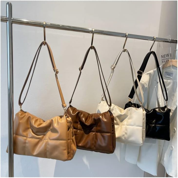 Women's Trendy Quilted Crossbody Bags Adjustable Chain Strap Cassette Puffer Padding Shoulder Bag Puffy Hobo Bag - Image 5