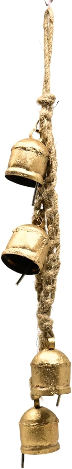 Handmade Rustic Metal Cow Bell with Rope for Christmas Decor, Vintage Metal Farmhouse Decor, Home Wall Hanging Decor, Wedding Bells Door Knob Decoration, Vintage Home Garden Decor