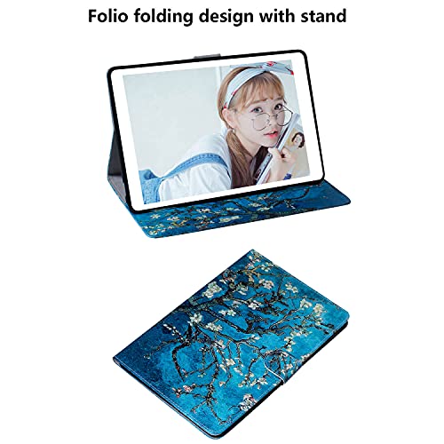 Uucovers Kindle Fire Hd 10 Tablet Case 9Th/7Th/5Th Generation Folio Stand Synthetic Leather Magnetic Wallet Shockproof Cover With Card Pocket For Amazon Fire Hd 10.1" (2019/2017/2015), Almond Blossom #TOP5