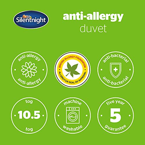 Silentnight Anti Allergy Super-King Size Duvet 10.5 Tog - All Year Round Winter Quilt Duvet Anti-Bacterial and Machine Washable - Super-King Size Bed