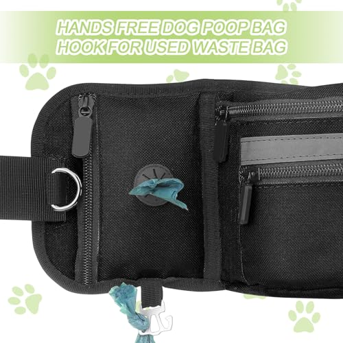 SupRovare Hunde Futterbeutel - Leckerlitasche für Hunde - Multifunktionaler Leckerlitasche mit Reflektor & Zusatzgurt - Ideal für Training und Outdoor - Schwarzer Bauchtasche für alle Hunderassen