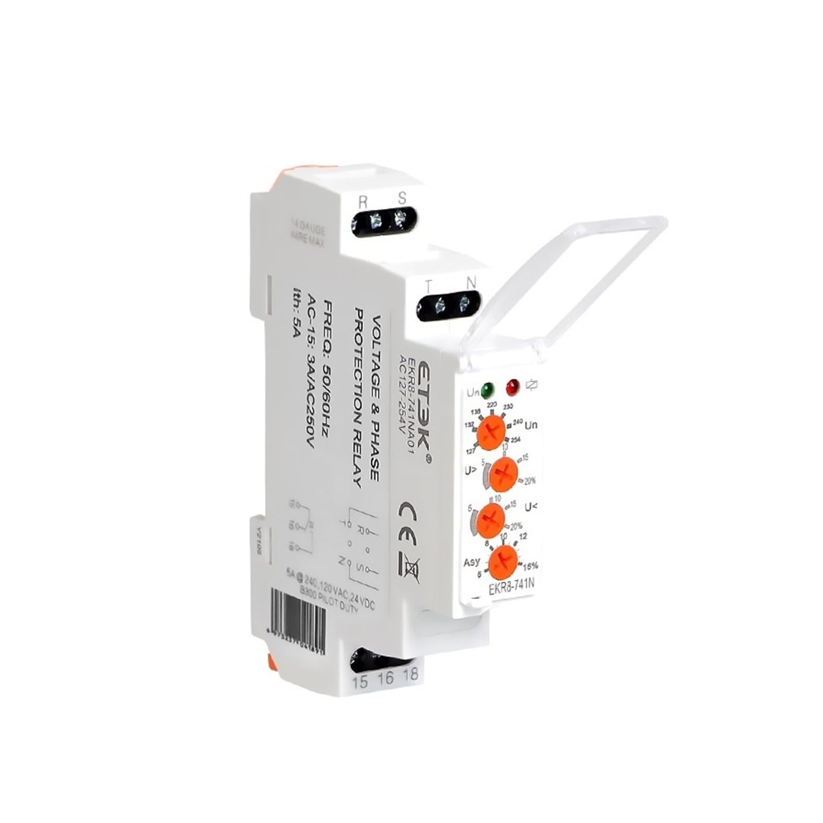 Relais de protection triphasé EKR8 contre la baisse de tension 220V CA réseau 3 fils